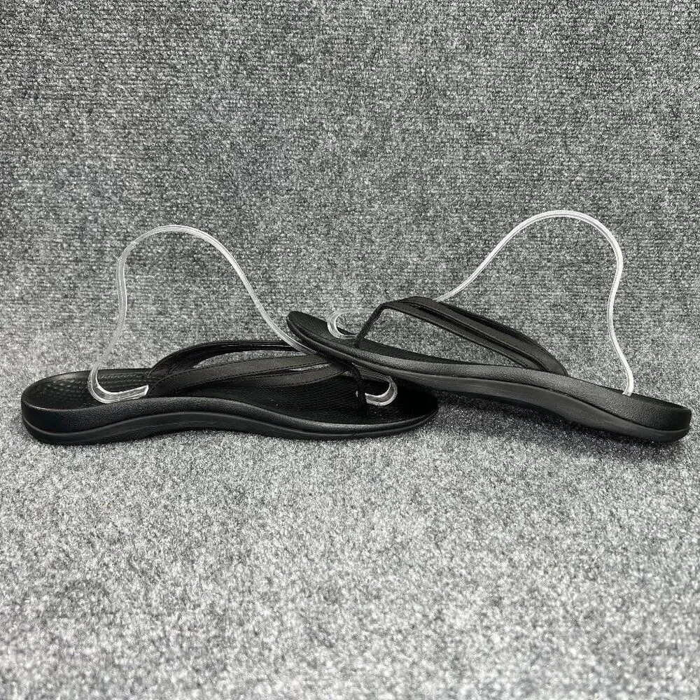 Superfeet Sandals Women's 11 Black Athletic Comfort Plantar Fasciitis Flip Flops
